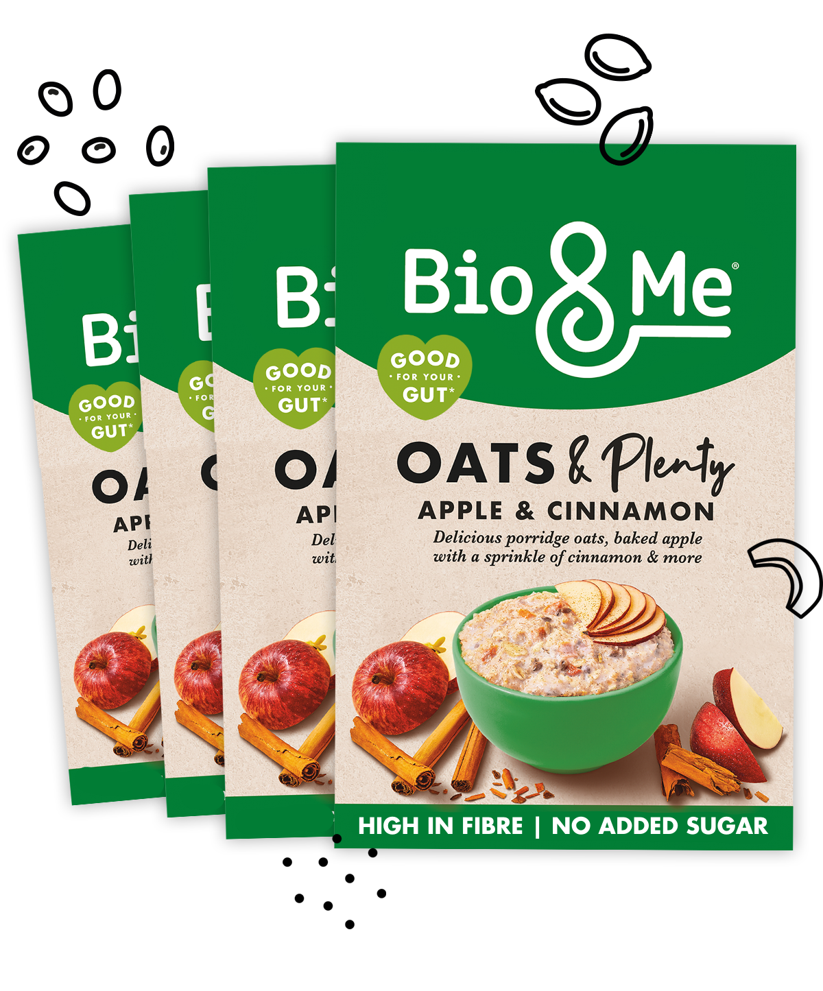 4-PACK BUNDLE - APPLE & CINNAMON GUT-LOVING PORRIDGE (4x400g)