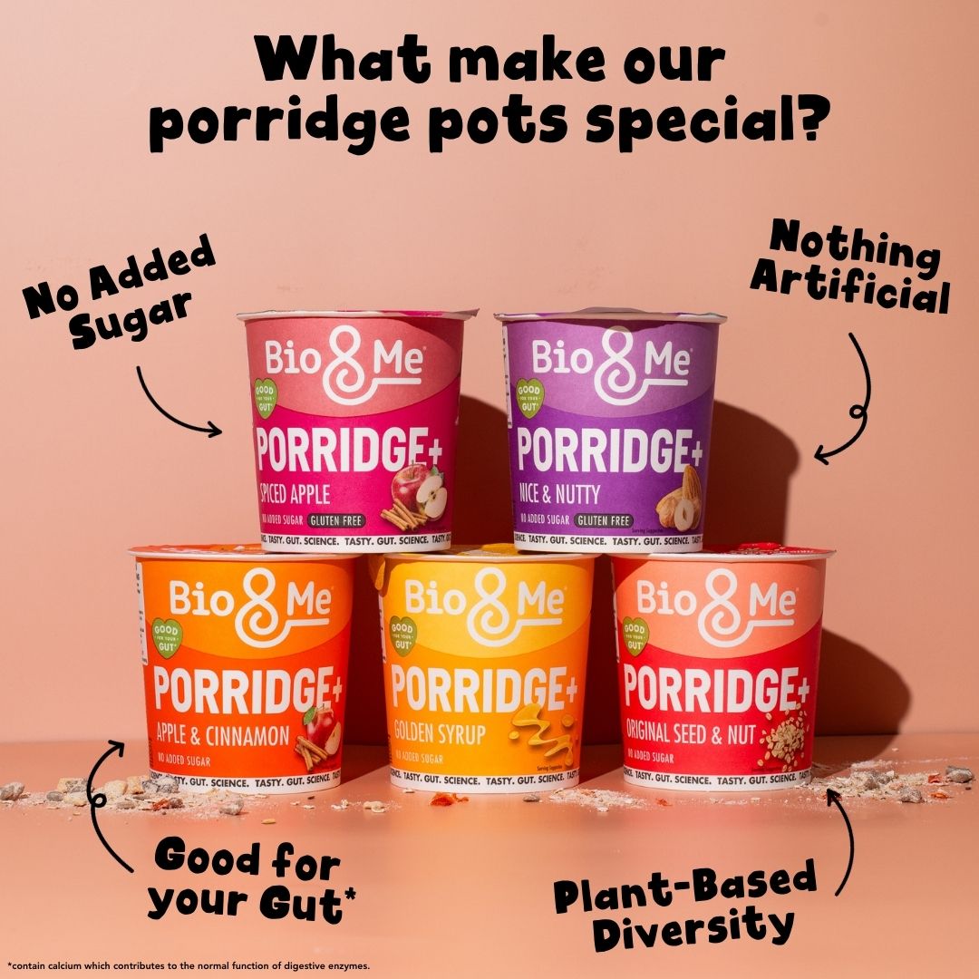 8-PACK BUNDLE - APPLE & CINNAMON PORRIDGE POTS (8X65g)