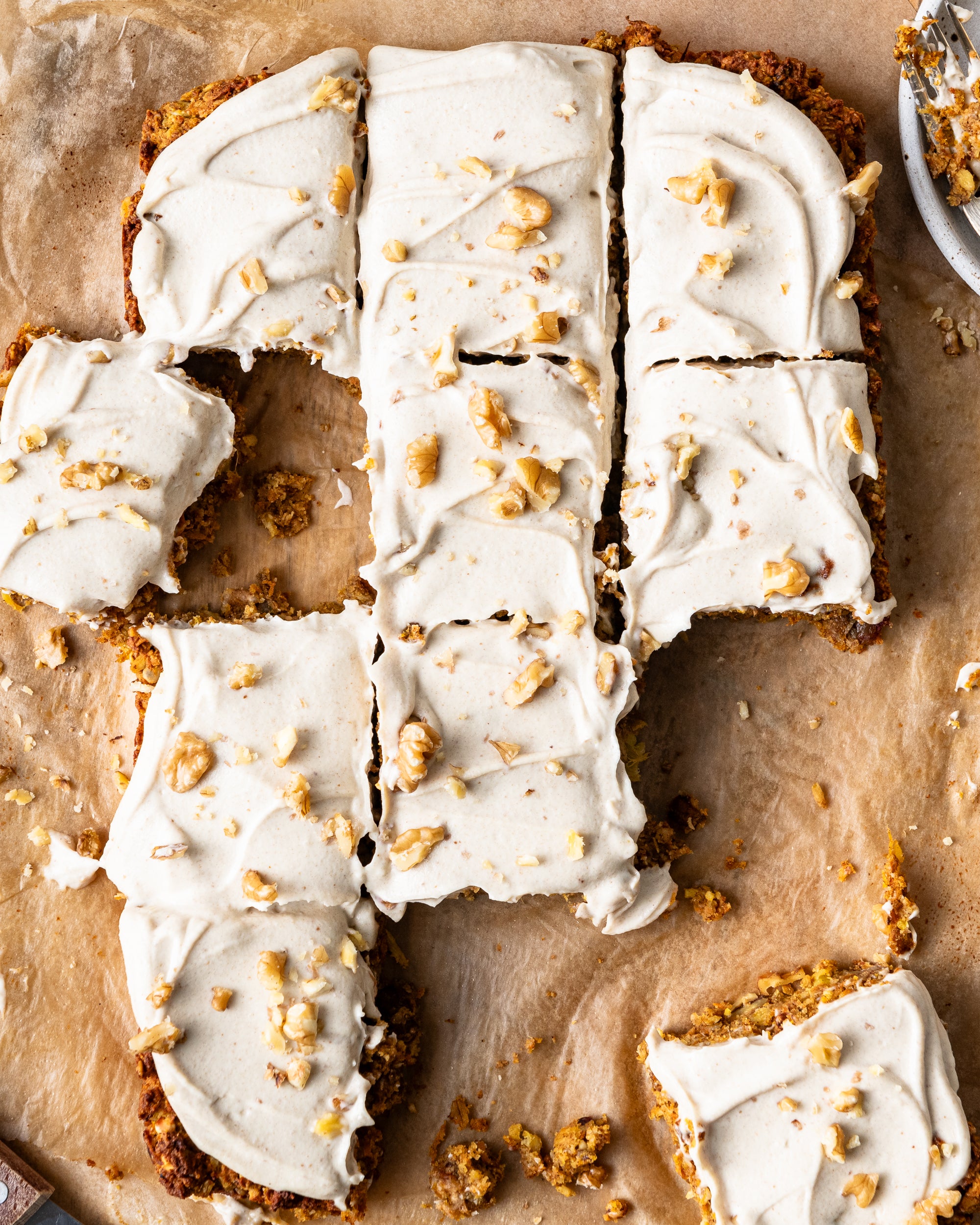 Carrot Cake Squares with Cashew Cream Cheese Frosting
