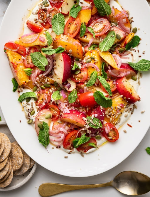 Whipped Feta & Peach Salad