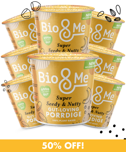 8-PACK BUNDLE - SUPER SEEDY & NUTTY GUT-LOVING PORRIDGE POTS (8x58g)