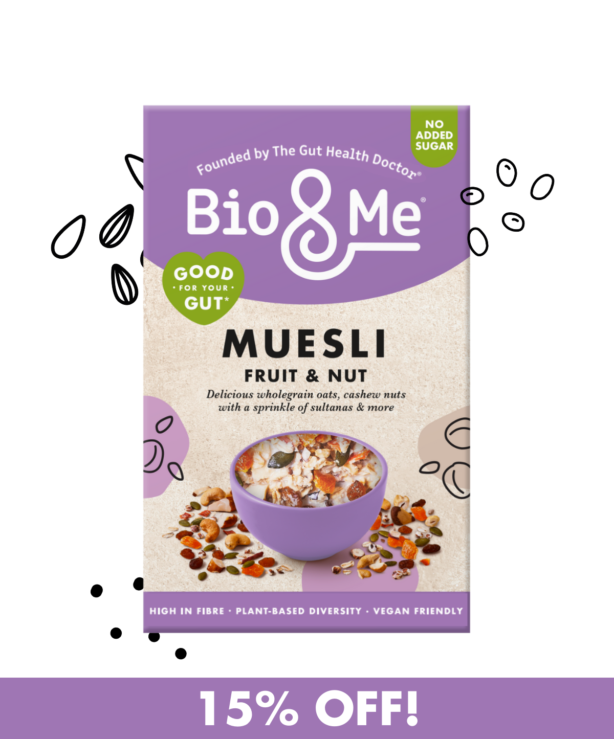 FRUIT & NUT GUT-LOVING MUESLI (450g)