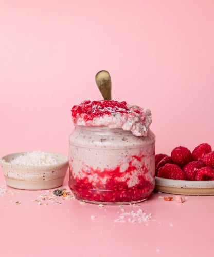 RASPBERRY & COCONUT OVERNIGHT OATS (350g)