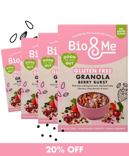 4-PACK BUNDLE - BERRY BURST GLUTEN FREE GUT-LOVING GRANOLA (4X350g)