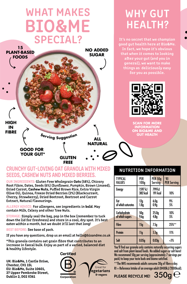 BERRY BURST GLUTEN FREE GRANOLA (350g)